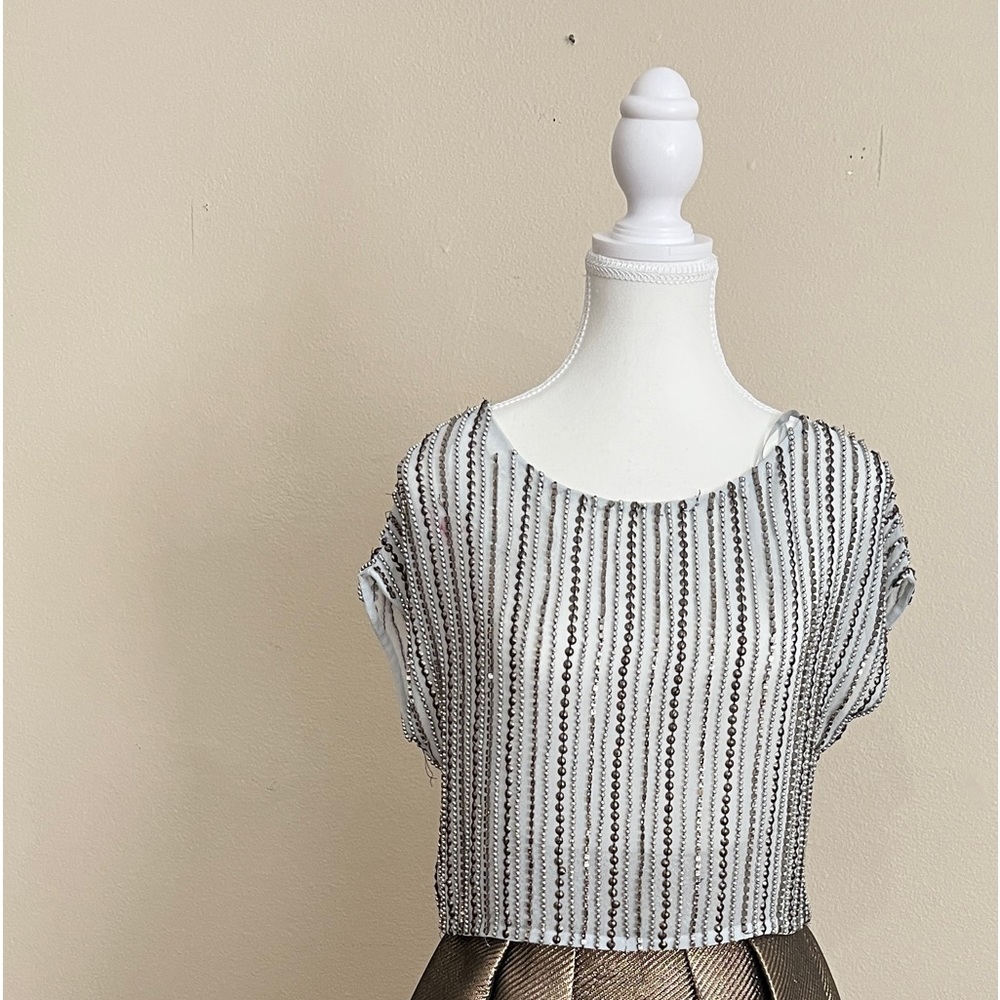Silver and gold embellished top